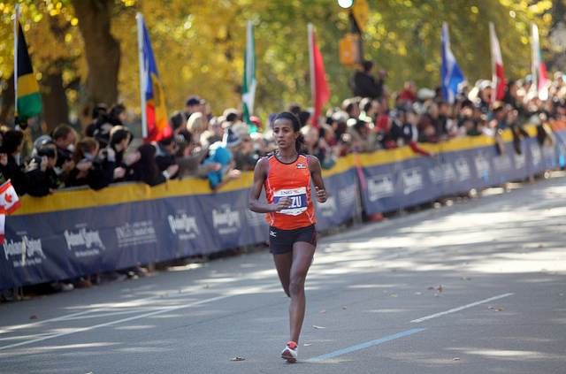 Buzunesh Deba, Bronx resident, and the second place women's finisher